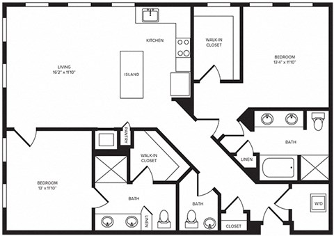B7 floor plan at Windsor Turtle Creek, Dallas, TX